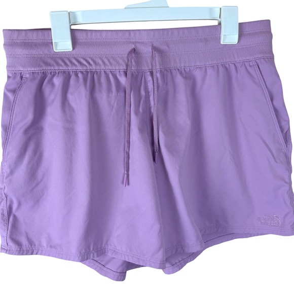 The North Face Purple Herringbone Active Shorts Womens XL Hiking Running - Picture 1 of 11